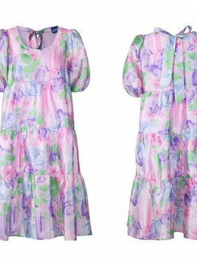 NWOT Cras Copenhagen Lyracras Floral Tiered Dress EU 36 Fits L/XL